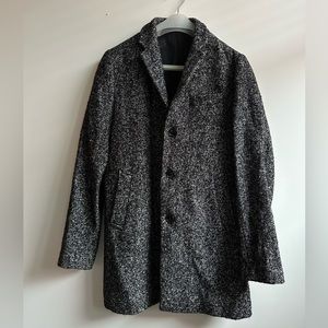 Selected Wool coat black / white medium